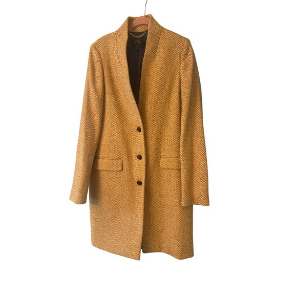 J.Crew Womens Wool Herringbone Coat 6T Work Professional Old Money Luxury - Picture 1 of 7